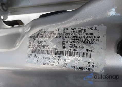 2015 Ford C-Max Energi Sel z USA, uszkodzony, nr VIN 1FADP5CU0FL114103